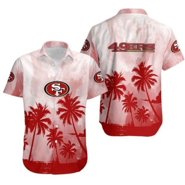 NFL San Francisco 49ers Hawaiian Shirt Coconut Trees NFL Hawaiian Shirt