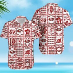 Los Angeles Rams NFL Customized Summer Hawaiian Shirt NFL San Francisco 49ers Hawaiian Shirt Hibiscus Flower Pattern Summer Vacation Gift, NFL Hawaiian Shirt