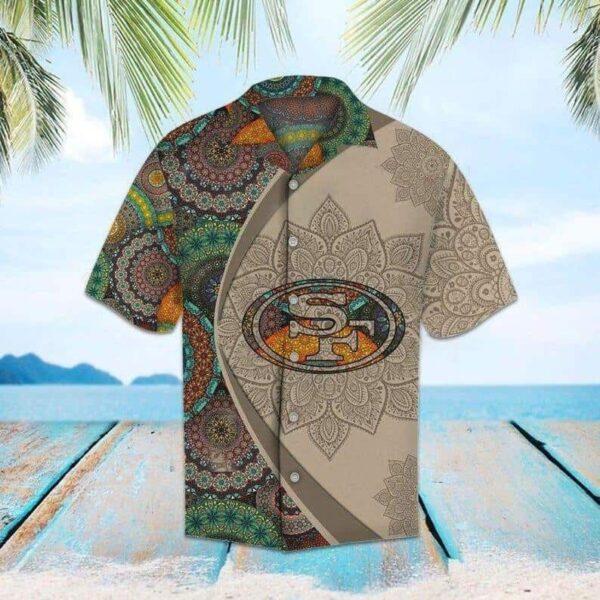 NFL San Francisco 49ers Hawaiian Shirt Mandala Pattern NFL Hawaiian Shirt