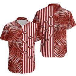 NFL San Francisco 49ers Hawaiian Shirt Palm Leaves Pattern, NFL Hawaiian Shirt