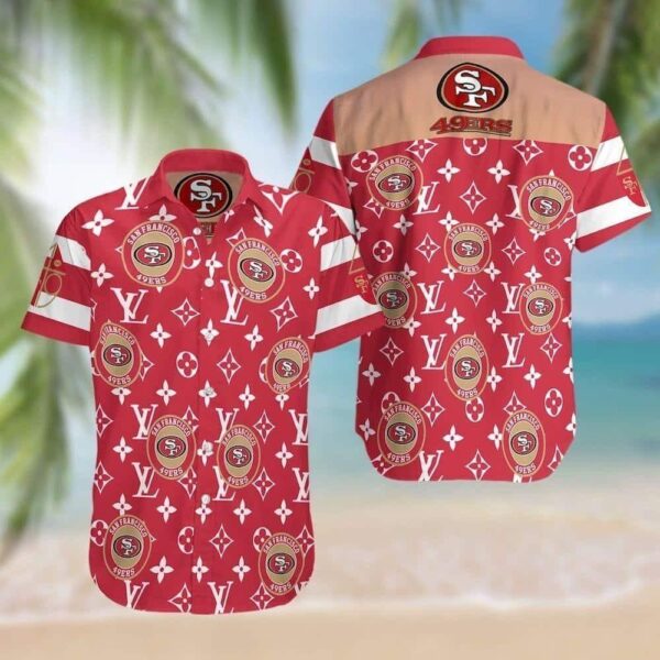 NFL San Francisco 49ers Hawaiian Shirt Symbol Louis Vuitton NFL Hawaiian Shirt