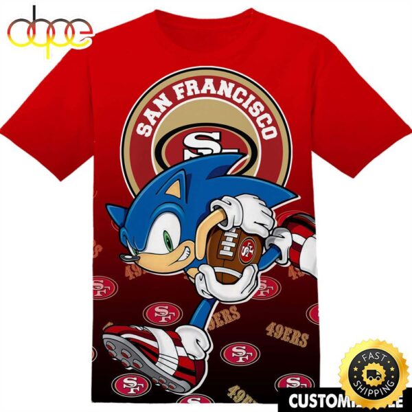 NFL San Francisco 49ers Sonic the Hedgehog Tshirt Adult And Kid Tshirt
