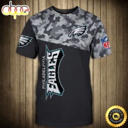 N.F.L.Philadelphia Eagles Camo & NFL Logo 3D T-shirt All Over Print Shirt