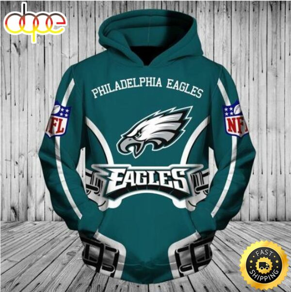 NFLPhiladelphia Eagles Eagles NFL Logo 3D Hoodie All Over Print Shirt