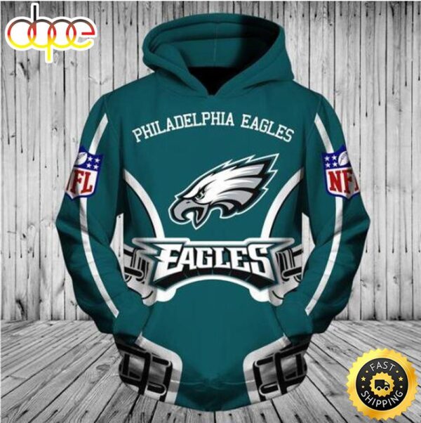 NFLPhiladelphia Eagles Eagles NFL Logo 3D Hoodie All Over Print Shirt