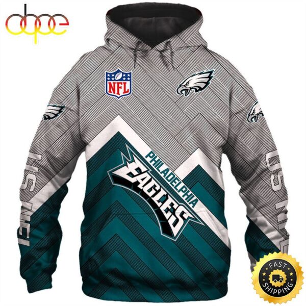 NFLPhiladelphia Eagles Pullover NFL Logo 3D Hoodie All Over Print Shirt