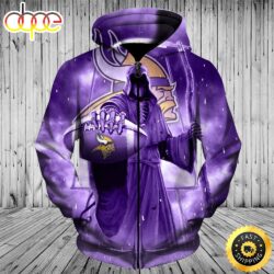 NFLVikings Grimm Reaper & Sudden Death 3D Hoodie All Over Print Shirts