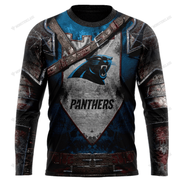 New Carolina Panthers nfl Warrior customized 3D long sleeve custom name