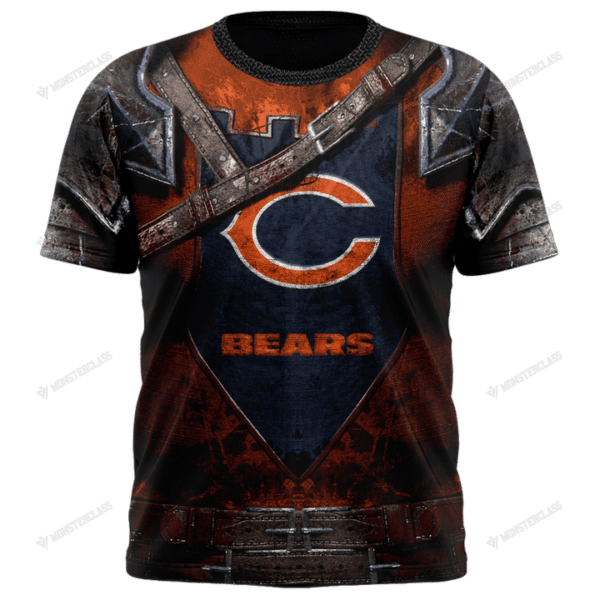 New Chicago Bears nfl Warrior customized 3D t shirt custom name