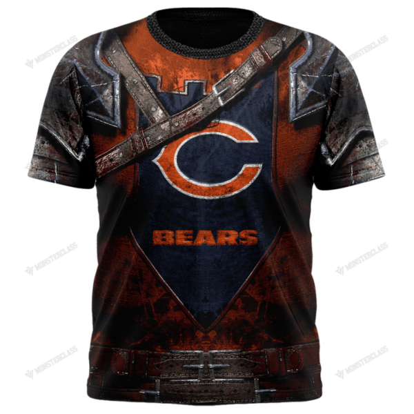 New Chicago Bears nfl Warrior customized 3D t shirt custom name