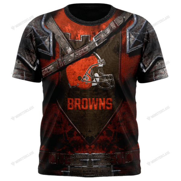 New Cleveland Browns nfl Warrior customized 3D t shirt custom name 1