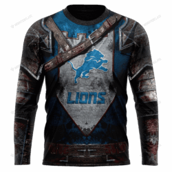 New Detroit Lions nfl Warrior customized 3D long sleeve custom name 1