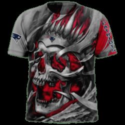 New England Patriots iron skull T-shirt custom for fan