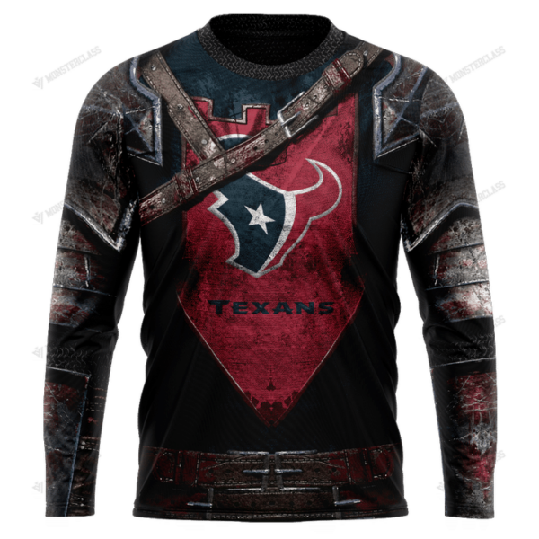 New Houston Texans nfl Warrior customized 3D long sleeve custom name 1
