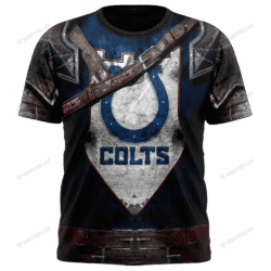 New Indianapolis Colts nfl Warrior customized 3D t shirt custom name 1