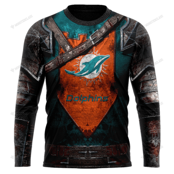 New Miami Dolphins nfl Warrior customized 3D long sleeve custom name 1