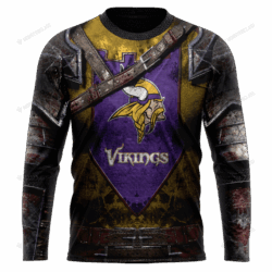 New Minnesota Vikings nfl Warrior customized 3D long sleeve custom name