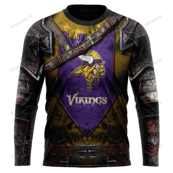 New Minnesota Vikings nfl Warrior customized 3D long sleeve custom name