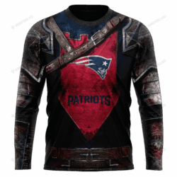 New New England Patriots nfl Warrior customized 3D long sleeve custom name 1