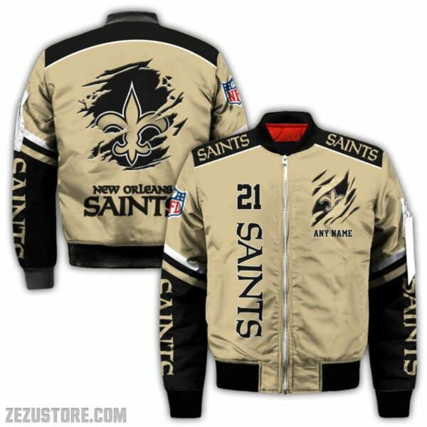 New Orleans Saints NFL all over 3D Bomber jacket fooball gift for fan