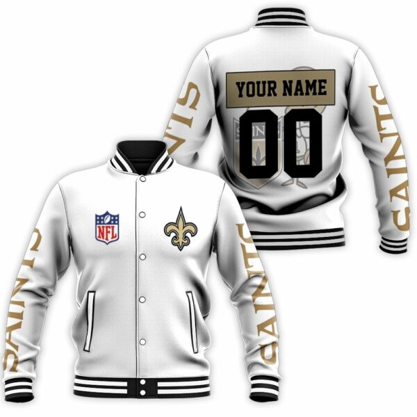 New Orleans Saints Nfl Bomber Jacket 3d Personalized Baseball Jacket