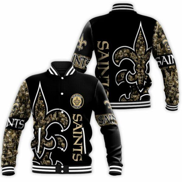New Orleans Saints Nfl Lover 3d Jersey Baseball Jacket