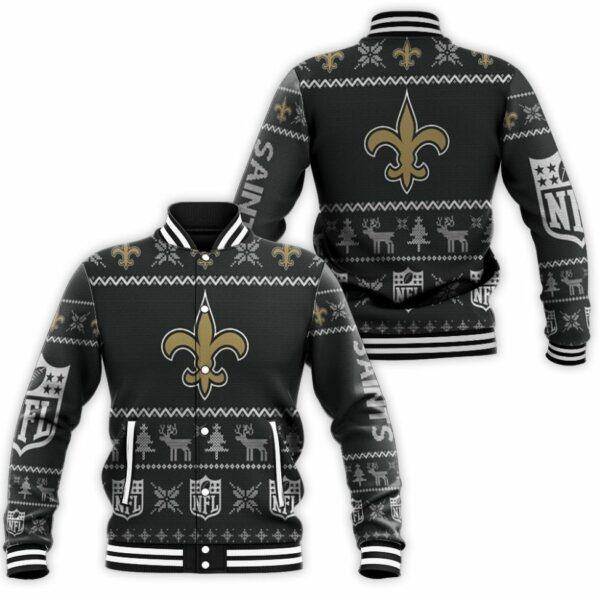 New Orleans Saints Nfl Ugly Sweatshirt Christmas 3d Baseball Jacket