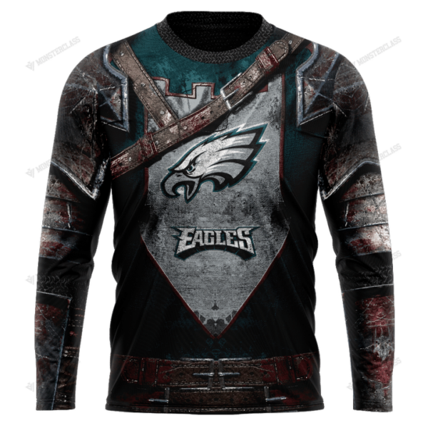 New Philadelphia Eagles nfl Warrior customized 3D long sleeve custom name