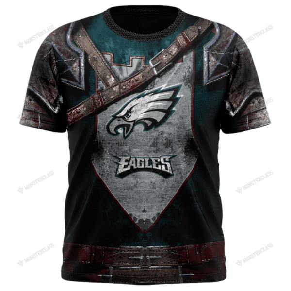 New Philadelphia Eagles nfl Warrior customized 3D t shirt custom name 1