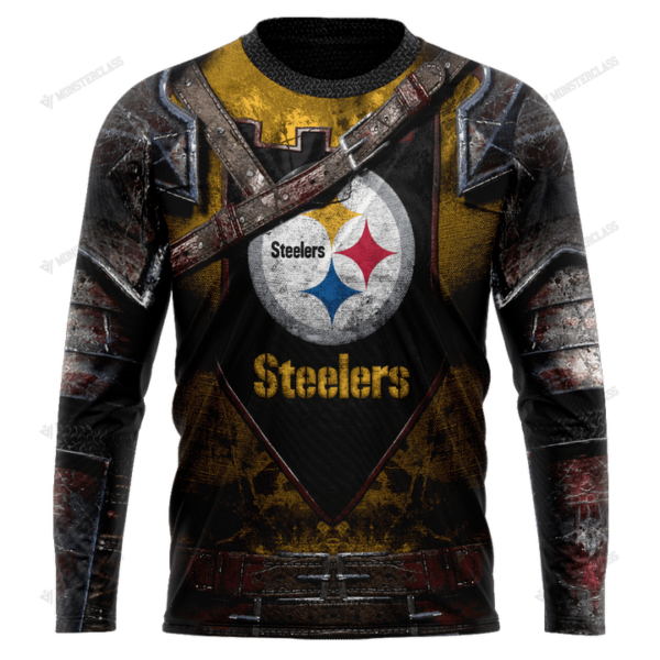 New Pittsburgh Steelers nfl Warrior customized 3D long sleeve custom name