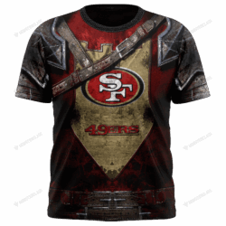 New San Francisco 49ers nfl Warrior customized 3D t shirt custom name 1