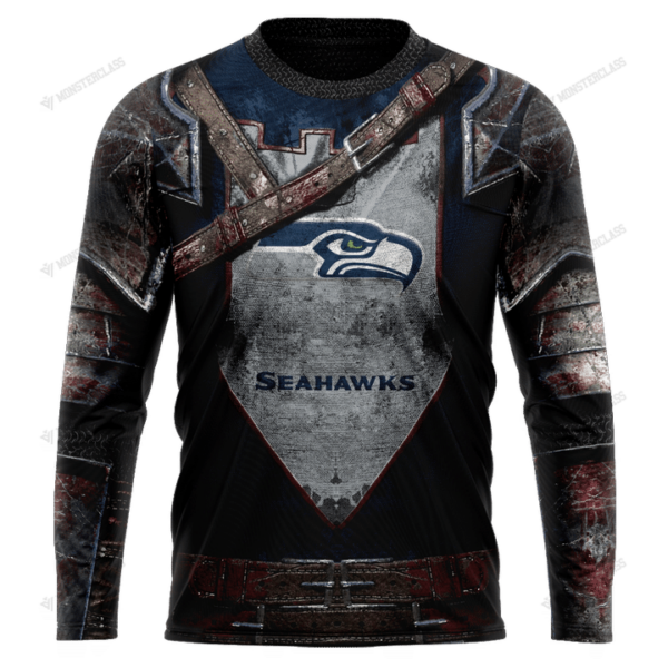 New Seattle Seahawks nfl Warrior customized 3D long sleeve shirt custom name