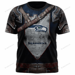 New Seattle Seahawks nfl Warrior customized 3D t shirt custom name 1