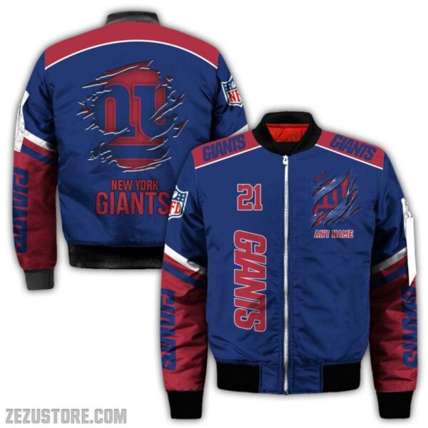 New York Giants NFL all over 3D Bomber jacket fooball gift for fan