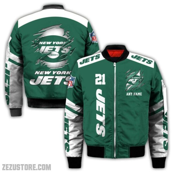 New York Jets NFL all over 3D Bomber jacket fooball gift for fan