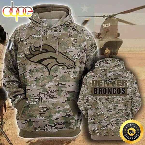 Nfl Denver Broncos Camouflage Veteran 3d Hoodie Broncos Gifts For Men For Women