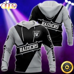 Oakland Raiders Nfl All-Over Print Hoodie T-Shirt Zip Hooded Sweatshirt