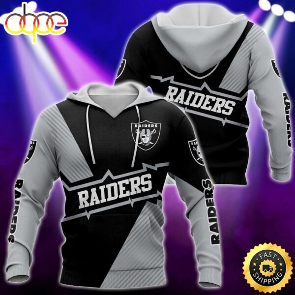 Oakland Raiders Nfl All Over Print Hoodie T Shirt Zip Hooded Sweatshirt