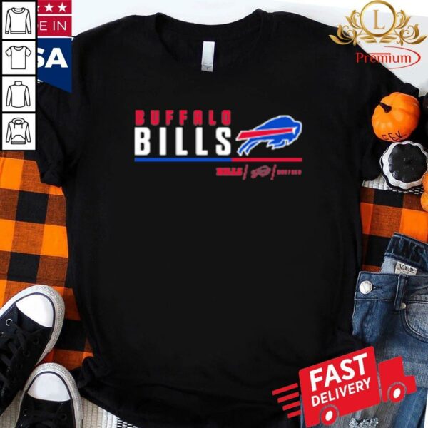 Official NFL Shop 2022 Buffalo Bills Anthracite Prime Logo Split T Shirt