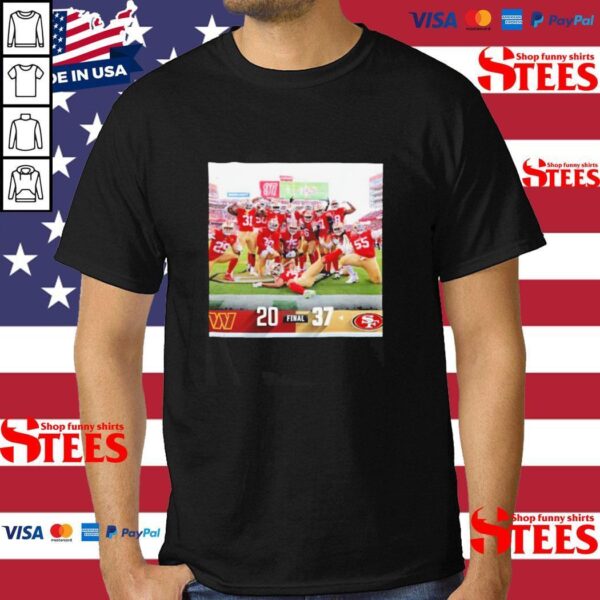 Official san francisco 49ers 37 20 Washington commanders NFL 2022 holiday game final score shirt