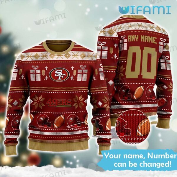 Personalized 49ers Ugly Christmas Sweater San Francisco 49ers Gift