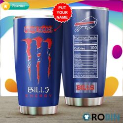 Personalized Name nfl Buffalo Bills Energy Nutrition Facts Tumbler