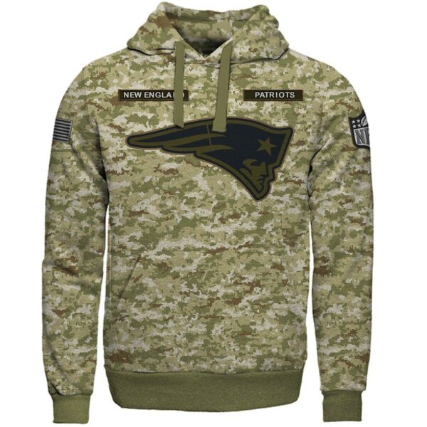 Personalized Your Name NFL19 New England Patriots Marines Camouflage 3d hoodie 1