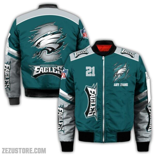 Philadelphia Eagles NFL all over 3D Bomber jacket fooball gift for fan