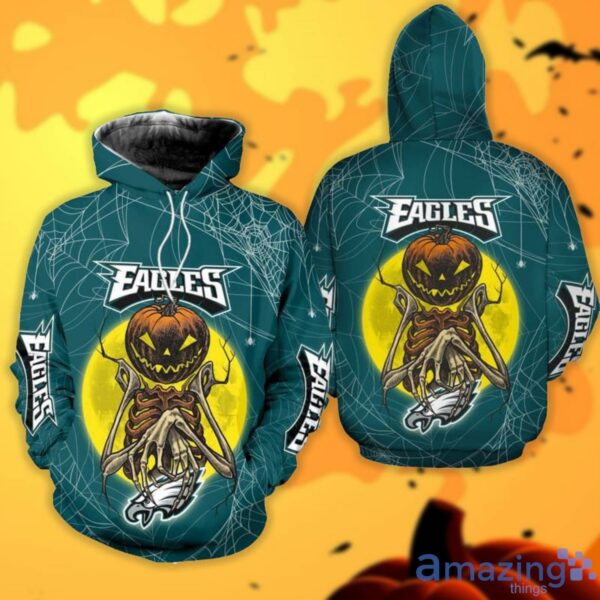 Philadelphia Eagles nfl Pumpskin Monster Halloween 3D All Over Printed hoodie