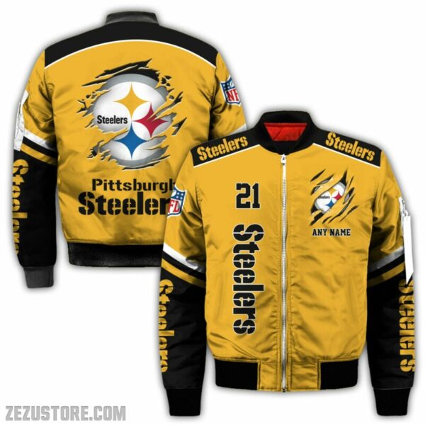Pittsburgh Steelers NFL all over 3D Bomber jacket fooball gift for fan