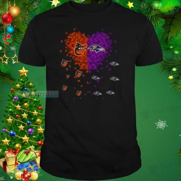 Ravens And Baltimore Orioles Hearts Shirt 1