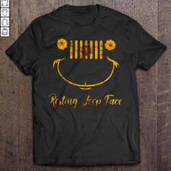 Resting Jeep Face Sunflower V-Neck T-Shirt