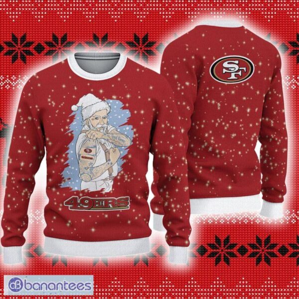 San Francisco 49ers Christmas Santa Claus Tattoo Ugly Sweater For Men Women