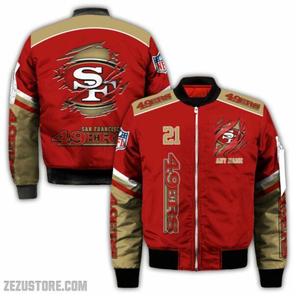 San Francisco 49ers NFL all over 3D Bomber jacket fooball gift for fan